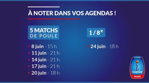 Reims accueillera 6 matches de la Coupe du Monde en 2019